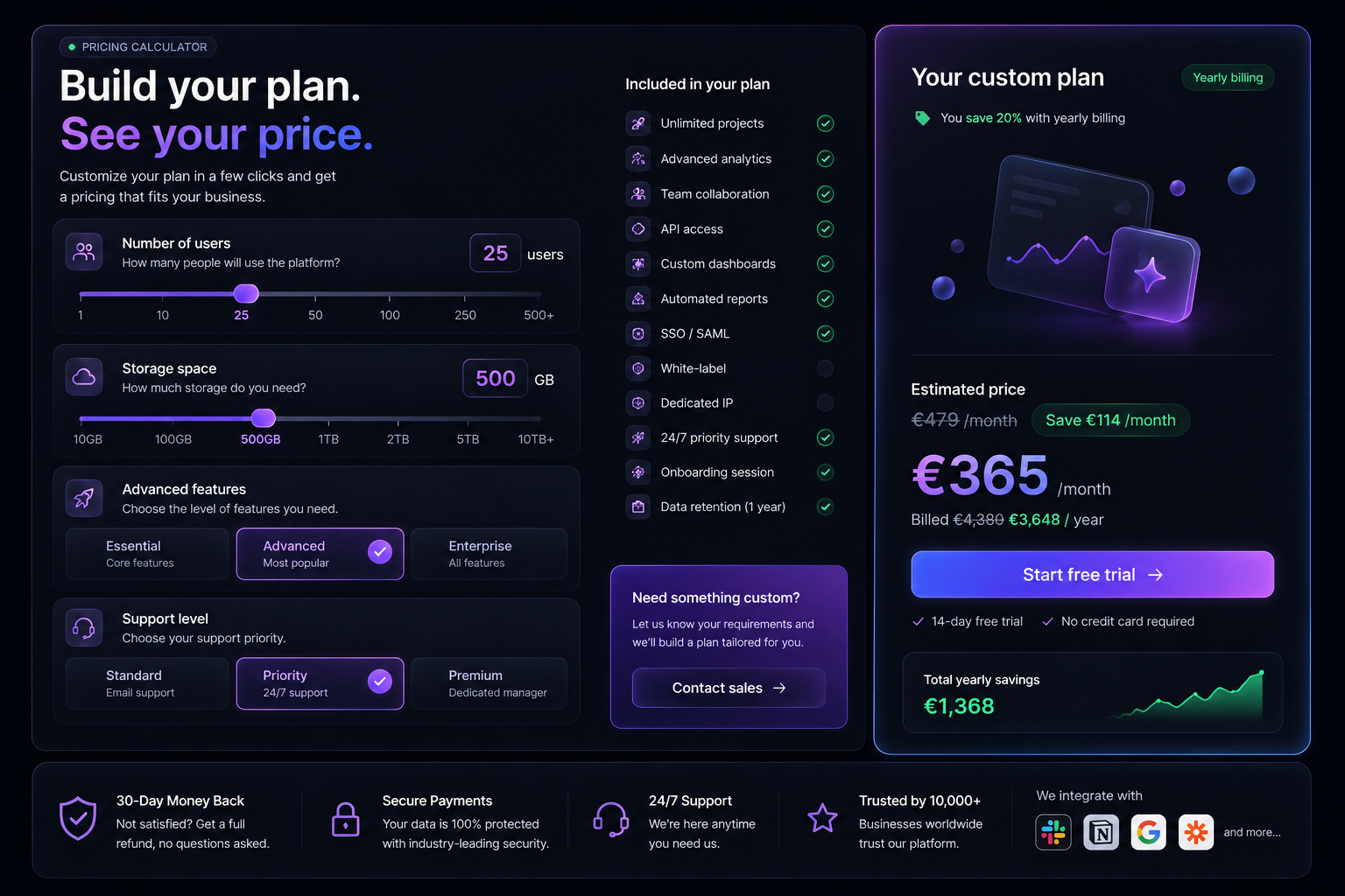 Interactive Pricing Calculator